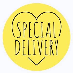 30‎ SHIPPING STICKERS - 2” ROUND - SPECIAL DELIVERY - YELLOW